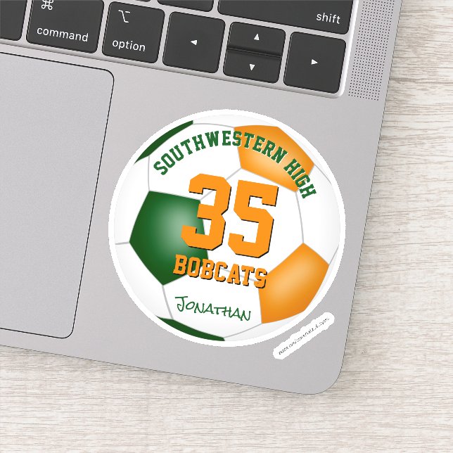 green orange team colours boys girls soccer (Detail)