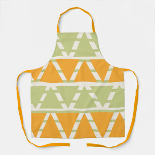 Green Orange Triangle Stripes Apron
