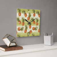 Green Orange Tropical Pineapple Fruit Pattern