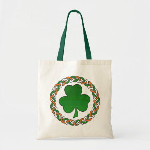 Green orange white irish celtic shamrock bag
