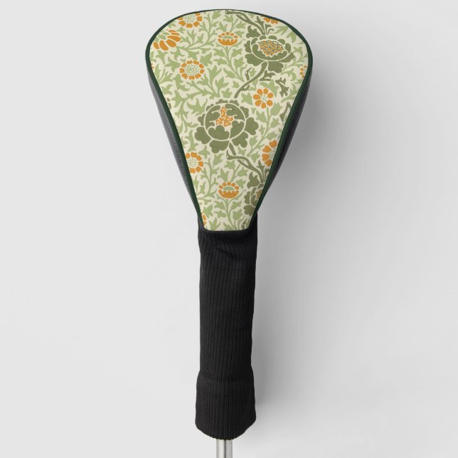 Green Orange William Morris Pattern   Golf Head Cover (Front)