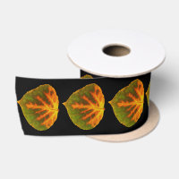 Green Orange & Yellow Aspen Leaf #1