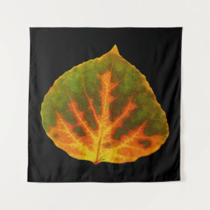 Green Orange & Yellow Aspen Leaf #1 Tapestry
