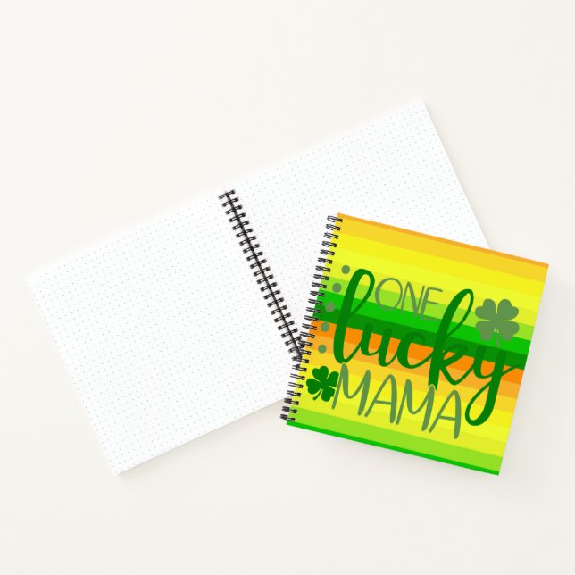GREEN ORANGE YELLOW ONE LUCKY MAMA NOTEBOOK (Inside)