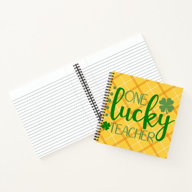 GREEN ORANGE YELLOW ONE LUCKY TEACHER NOTEBOOK (Inside)