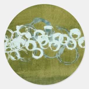 Green Orbs I Classic Round Sticker