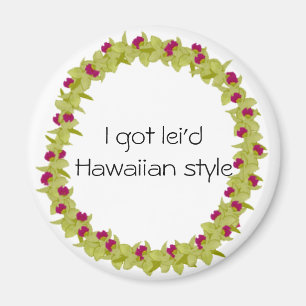 Green orchid lei magnet