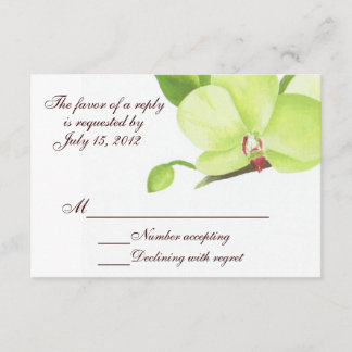 Green orchid rsvp card