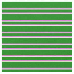 Green, Orchid & White Lines Fabric