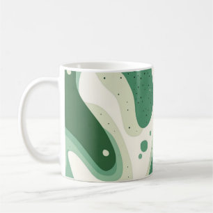 Green Organic Abstract Shapes 🍃 Coffee Mug
