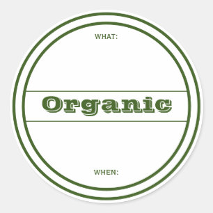 Green Organic Dated Home Canning Sticker Label