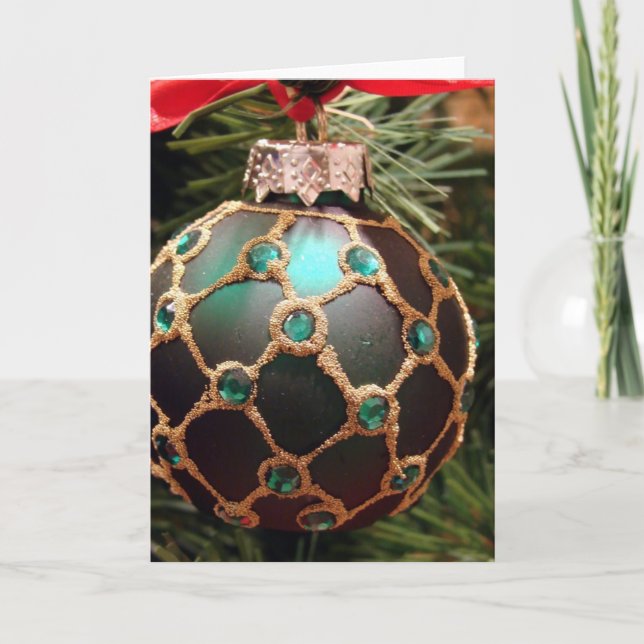 Green Ornament Holiday Card (Front)