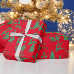 Green ornaments - merry christmas wrapping paper