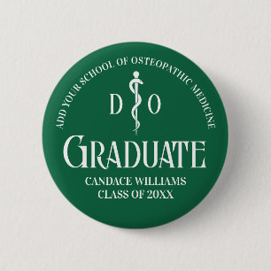 Green Osteopathic Medical School Graduation Party 6 Cm Round Badge