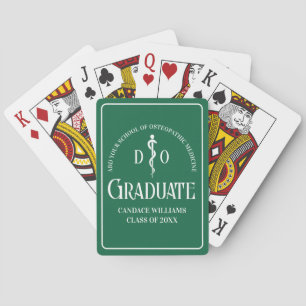 Green Osteopathic Medical School Graduation Poker Playing Cards