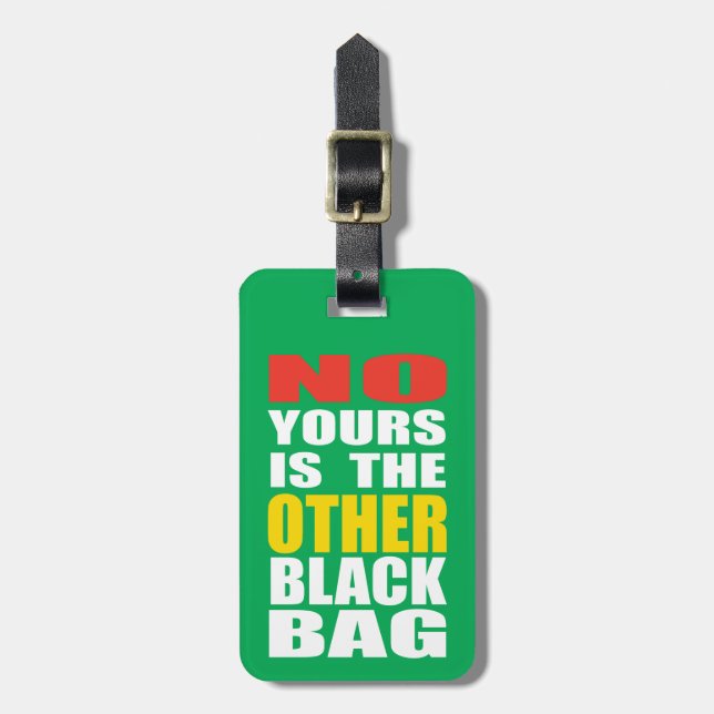 Green Other Black Bag Luggage Tag (Front Vertical)