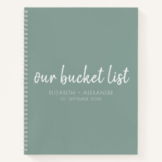 Green Our Bucket List Couple's Notebook