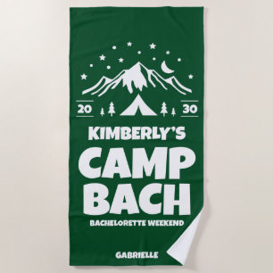Green Outdoor Camp Bachelorette  Beach Towel
