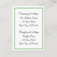Green Outline Guest Reference Cards