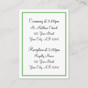 Green Outline Guest Reference Cards