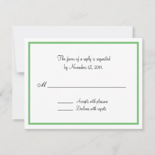 Green Outline Reply / RSVP Cards