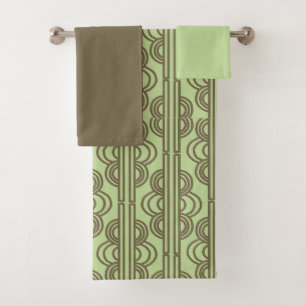 Green Oval Chains Bath Towel Set