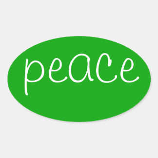 Green Oval Peace stickers