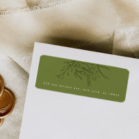 Green Overflowing Bouquet Return Address Labels