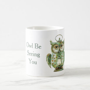 Green Owl Be Seeing You Coffee Mug