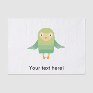 Green owl cartoon tissue paper