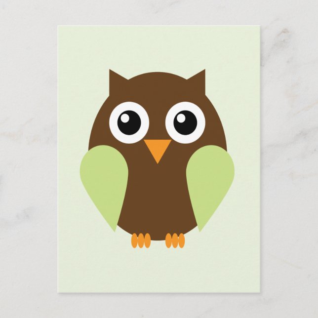 Green Owl Postcard (Front)