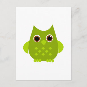 Green Owl Postcard