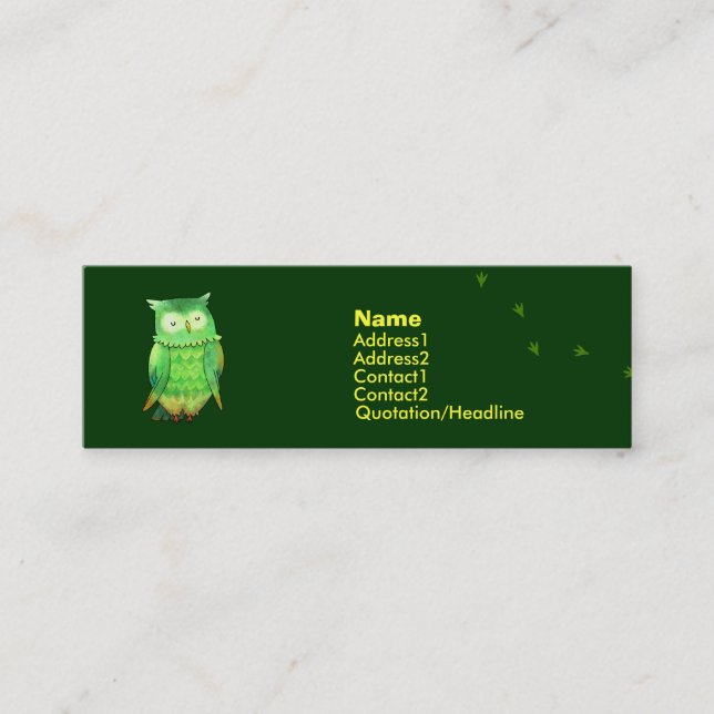 Green Owl Profile Card (Front)