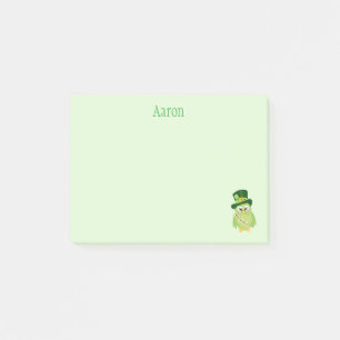 Green Owl St Patrick Day Post-it Notes