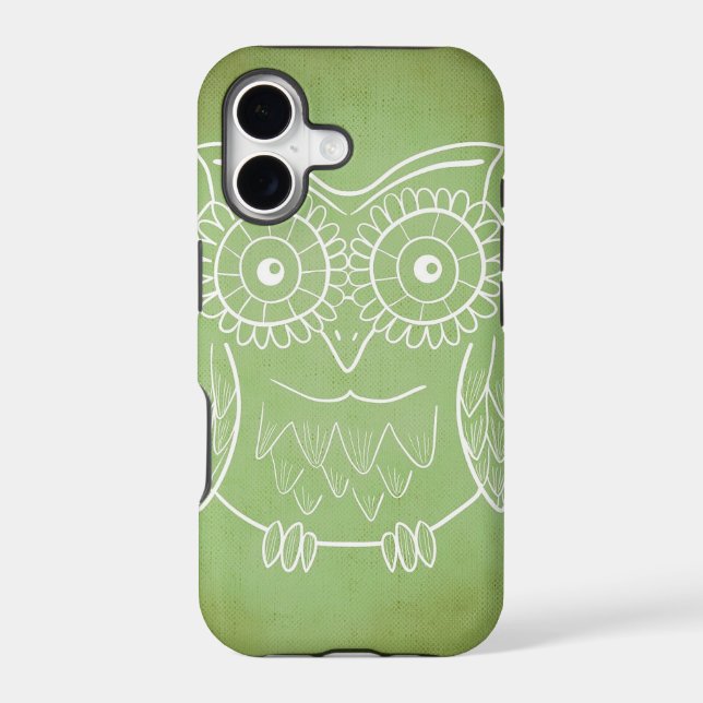 Green Owl Stencil Art (Back)
