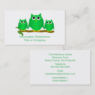 Green Owls Design Business Card