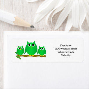 Green Owls Design Return Address