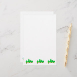 Green Owls Design Stationery