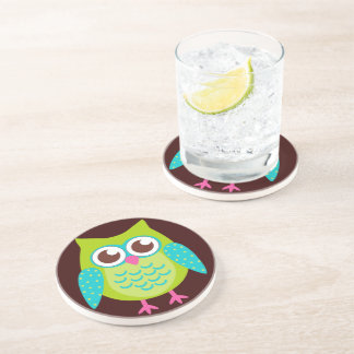 Green Owls Gift Coaster