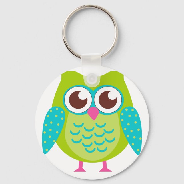 Green Owls Gift Key Ring (Front)