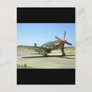 Green P51 Mustang Taxiing_WWII Planes Postcard
