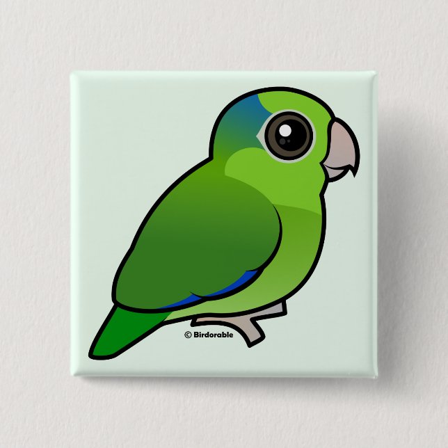 Green Pacific Parrotlet 15 Cm Square Badge (Front)