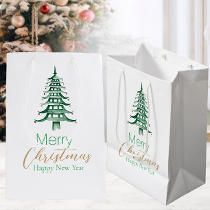 Green Pagoda Christmas Tree Gift Bag