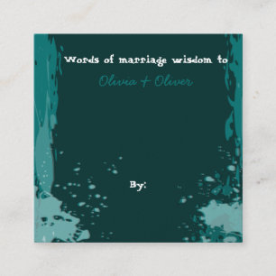Green Paint Splatter - Words of Marriage Wisdom - Enclosure Card