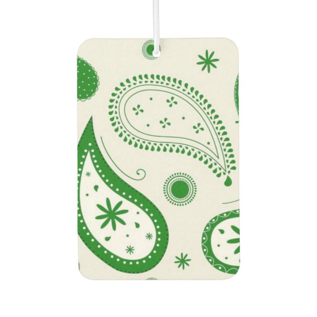 “Green Paisley” Air Freshener (Front)