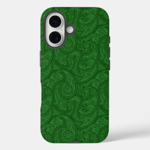 Green Paisley iPhone 16 Case