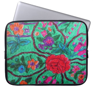 Green paisley laptop sleeve