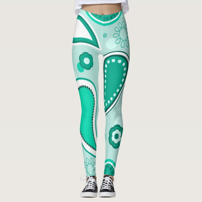 green paisley leggings (Front)