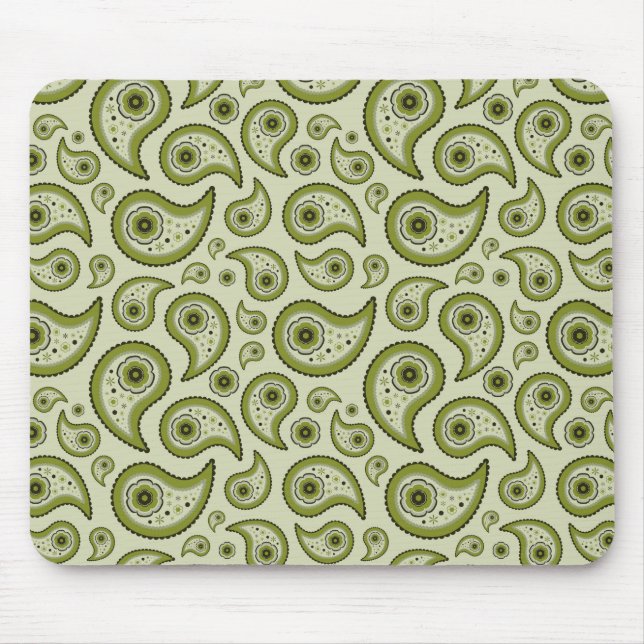 Green Paisley Mouse Pad (Front)