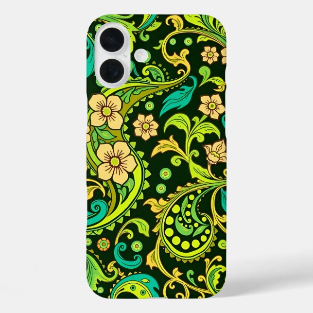 Green Paisley Pattern Case-Mate iPhone Case (Back)